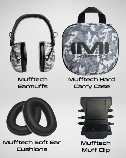 3rd Birthday Sale Bundle - Sole Mufftech Bluetooth Earmuffs with Carry Case, Soft Ear Cushions and a Muff Clip
