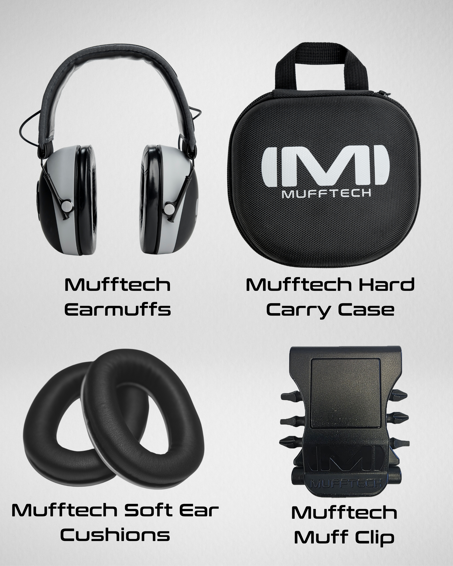 3rd Birthday Sale Bundle - Double OG Mufftech Bluetooth Earmuffs with Carry Case, Soft Ear Cushions and a Muff Clip